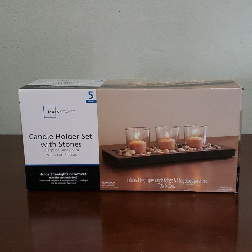 Mainstays Candle Holder Set with Stones